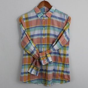 J. Crew Plaid Button Down Long Sleeve Top